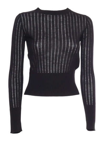 Max Mara Studio Striped Crewneck Jumper In Multi