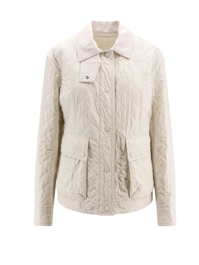 Moncler Quilted Jacket In Beige