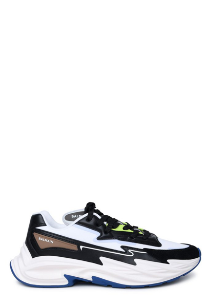 Balmain Run-row Faux Leather Sneakers In Multicolor