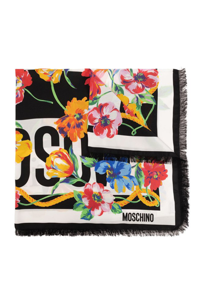 Moschino Floral Printed Fringed In Multi
