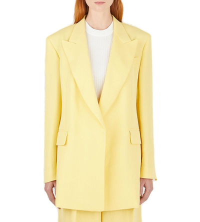 Sportmax Oversized Concealed Fastened Blazer In Yellow