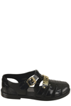 MOSCHINO MOSCHINO LOGO LETTERING CAGED SANDALS