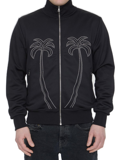 PALM ANGELS PALM ANGELS MILANO STUD EMBELLISHED ZIPPED TRACK JACKET