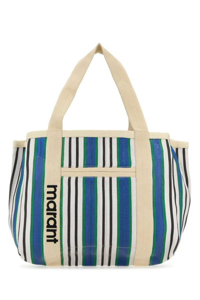 Isabel Marant Striped Pattern Top Handle Bag In Blue