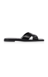 Aeyde Strappy Leather Sandals In Black