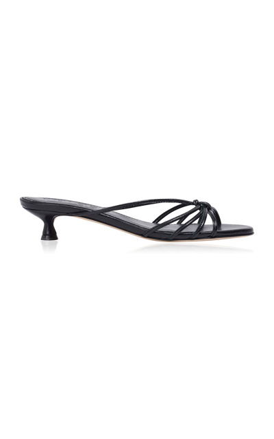 Aeyde Milla Leather Sandals In Black