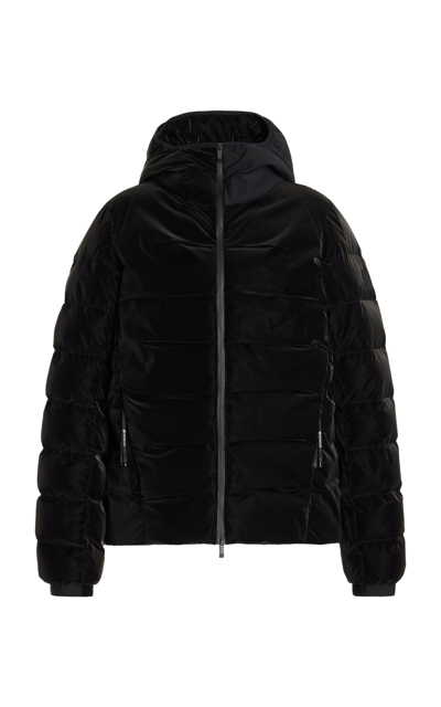 Moncler Ananke Hooded Coated-nylon Down Jacket In Black