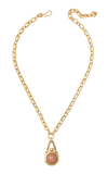 Brinker & Eliza Here's Your Sign 24k Gold-plated Necklace In Pink