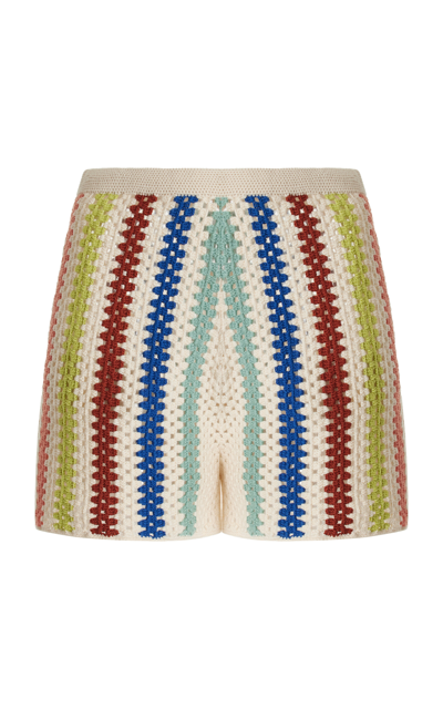 Escvdo Plaza Crocheted-cotton Shorts In Multi