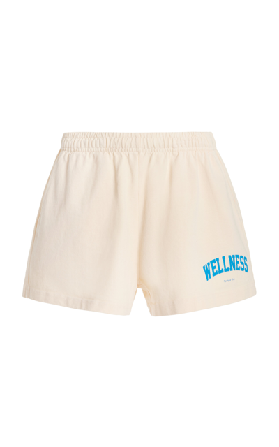 Sporty And Rich Wellness Ivy Cotton Disco Shorts In Cream