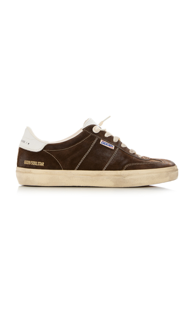 Golden Goose Super-star Suede Sneakers In Dark Brown/milk