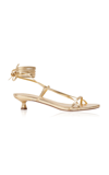 Aeyde Paige Lace-up Leather Sandals In Gold