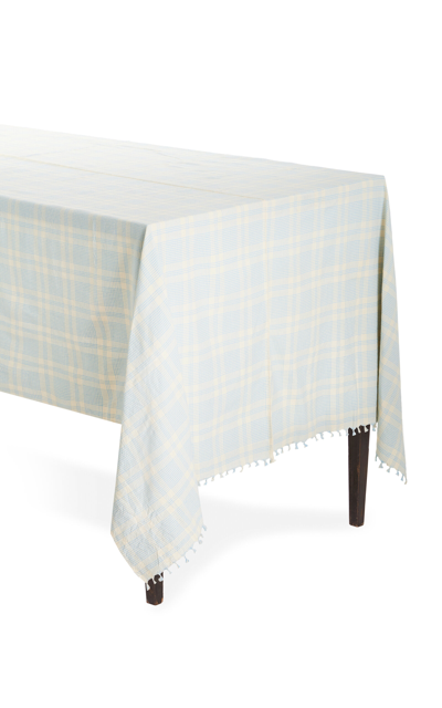 Heather Taylor Home Large Marianne Cotton-plaid Tablecloth In Blue