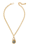 Brinker & Eliza Here's Your Sign 24k Gold-plated Necklace In Light Blue