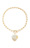 BRINKER & ELIZA IZZIE AGATE 24K GOLD-PLATED NECKLACE