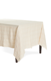Heather Taylor Home Large Marianne Cotton-plaid Tablecloth In Ivory