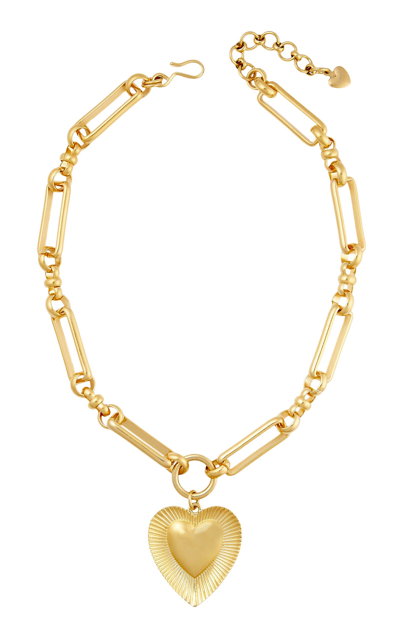 Brinker & Eliza So Much Love 24k Gold-plated Necklace In Burgundy