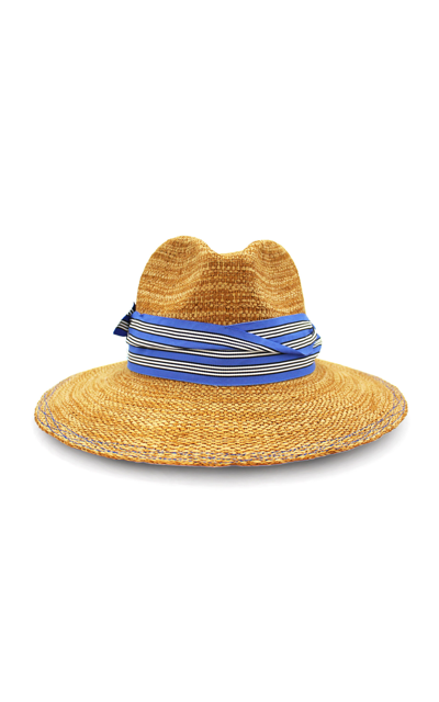 Lola Hats Stripe Rise N' Shine Straw Hat In Brown