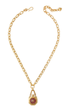 Brinker & Eliza Here's Your Sign 24k Gold-plated Necklace In Red