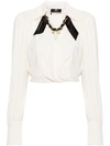 Elisabetta Franchi Chain-detail Wrap Blouse In White