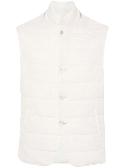 Eleventy Sand Beige Linen-cotton Blend Jacket In White
