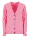 Jil Sander V-neck Wool Cardigan In Pink