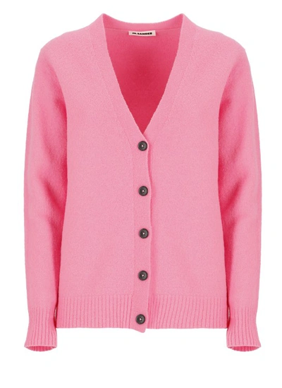 Jil Sander Wool Cardigan In Pink