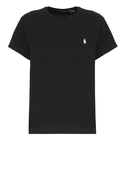 Polo Ralph Lauren Pony Embroidered Crewneck T In Black