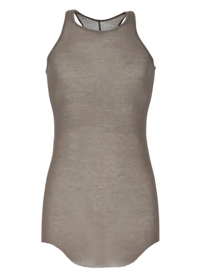 Rick Owens Viscose And Silk Blend Top In Grey