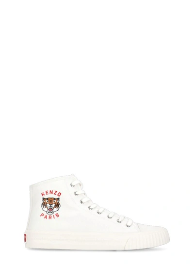 Kenzo White  Paris Foxy High Top Trainers