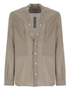 Rick Owens Larry Fogpocket Cotton Shirt In Grey