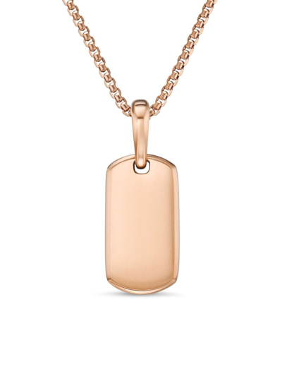 David Yurman Men's Chevron Tag In 18k Rose Gold, 21mm