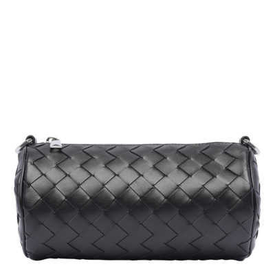 Bottega Veneta Black Woven Leather Crossbody Bag