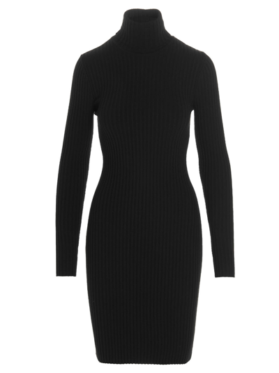Wolford Ribbed Wool-blend Turtleneck Mini Dress In Nero