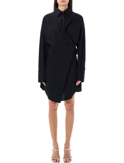 Diesel D-sizen Shirt Dress In Black