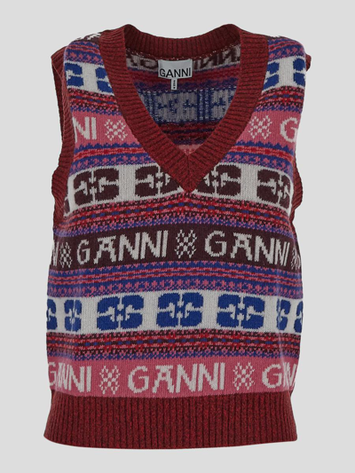Ganni Sweaters In Multicolour