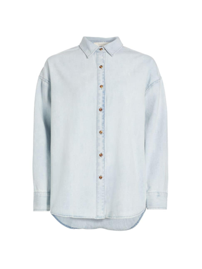 Favorite Daughter Long Sleeve Cotton Denim Button-up Shirt In Light Wash