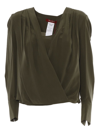 Max Mara Barbara Crepe De Chine Blouse In Green