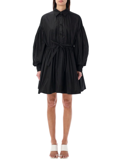 Msgm Shirt Mini Dress Round Skirt In Black
