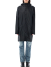 Rains Waterproof Hooded Long Rain Jacket In Black