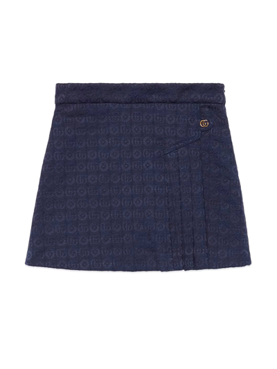 Gucci Kids' Double D Skirt In Blue