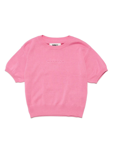 Maison Margiela Kids' Pink Cotton Blend T-shirt