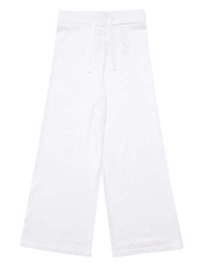 Maison Margiela Kids' White Cotton Blend Trousers