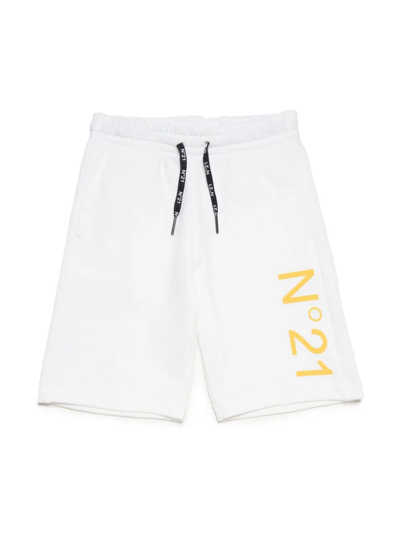 N°21 Kids' White Cotton Shorts