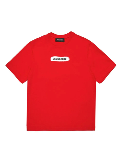 Dsquared2 Kids' Red Cotton T-shirt