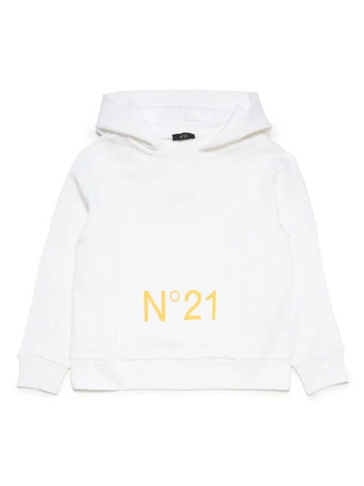 N°21 Kids' Logo-print Cotton Hoodie In White