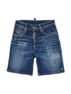 Dsquared2 D2p460m Shorts Dsquared Dark Denim Shorts With Stains And Tears In Blue