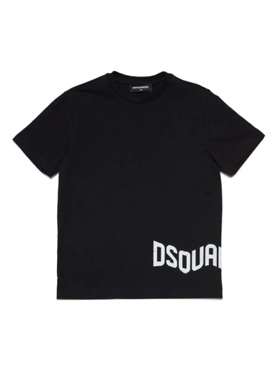Dsquared2 Kids' Black Cotton T-shirt