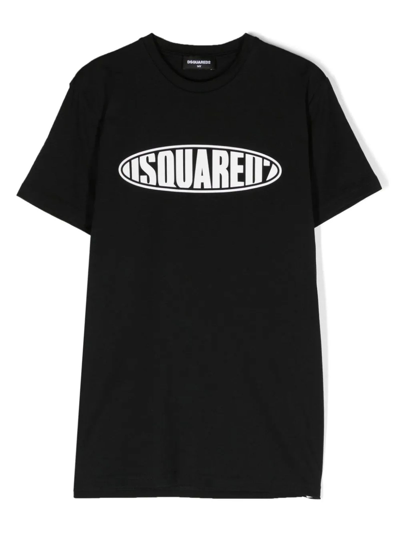 Dsquared2 Kids' Black Cotton T-shirt