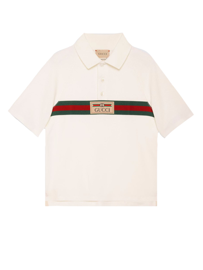 Gucci Kids' Childrens Cotton Polo Top With Web In White